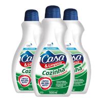 KIt 3 Desengordurante Limpeza de Cozinha Casa&Limpeza 500ml