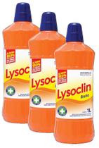 kit 3 Desinfetante Lysoclin Bruto Multiuso 1 Litro