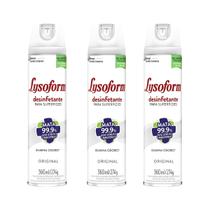 Kit 3 Desinfetante Lysoform Aerossol Desodorizador 360ml Kit 3 Desinfetante Lysoform Aerossol Desodorizador 360ml