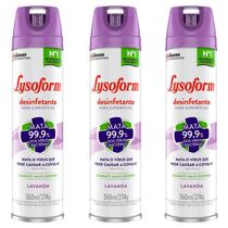 Kit 3 Desinfetante Lysoform Aerossol Lavanda 360ml
