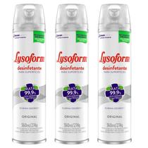 Kit 3 Desinfetante Lysoform Aerossol Uso Geral Original 360ml