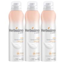 Kit 3 Desodorante Aerossol Herbíssimo Care Sem Álcool Vanilla 150Ml Dana