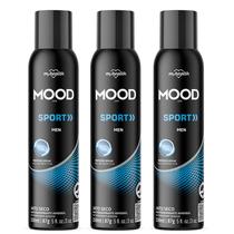 Kit 3 Desodorante Aerossol Sport Men Mood 150Ml - My Health