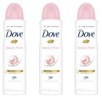 Kit 3 Desodorante Antitranspirante Aerosol Dove Beauty Finish 150ml