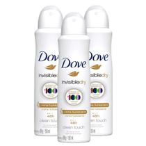 Kit 3 Desodorante Antitranspirante Aerosol Dove Invisible Dry 150ml
