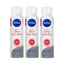 Kit 3 Desodorante Antitranspirante Aerosol Nivea Dry Comfort 150ml