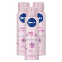 Kit 3 Desodorante Antitranspirante Aerosol Nivea Pearl & Beauty 150ml