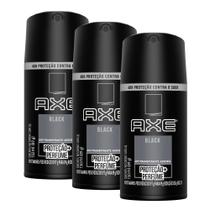 Kit 3 Desodorante Antitranspirante Axe Black Spray Aerosol 150ml