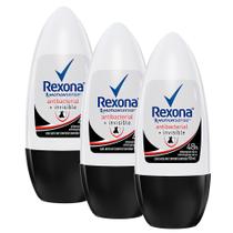 Kit 3 Desodorante Antitranspirante Rexona Antibacterial + Invisible Roll-on 50ml