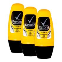 Kit 3 Desodorante Antitranspirante Rexona Men V8 Roll-on com 50ml