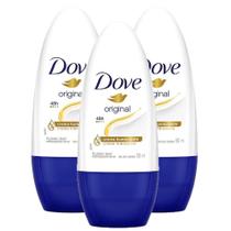 Kit 3 Desodorante Antitranspirante Roll-on Dove Original 50ml