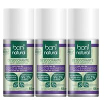 Kit 3 Desodorante Boni Natural Roll-On Natural Coco E Magnésio Vegano Lavanda 24Hrs Proteção 55ml Kit 3 Desodorante Boni Natural Roll-On Natural Coco E Magnésio Vegano Lavanda 24Hrs Proteção 55ml