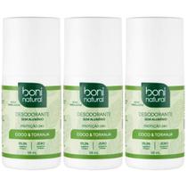 Kit 3 Desodorante Boni Natural Roll-On Natural Coco E Toranja Vegano 24Hrs Proteção 55ml Kit 3 Desodorante Boni Natural Roll-On Natural Coco E Toranja Vegano 24Hrs Proteção 55ml