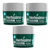 Kit 3 Desodorante Creme Action Herbíssimo 55G - Dana