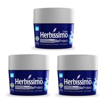 Kit 3 desodorante creme herbissimo bioprotect cedro antitranspirante 55g