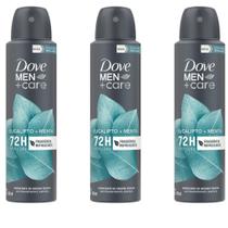 Kit 3 Desodorante Dove Men + Care Eucalipto e Menta Aerossol 150ml