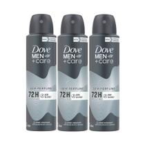 Kit 3 Desodorante Dove Men + Care Sem Perfume Aerosol Antitranspirante 72h com 150ml