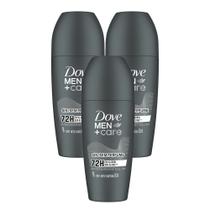 Kit 3 Desodorante Dove Men + Care Sem Perfume Roll-on Antitranspirante 72h com 50ml Kit 3 Desodorante Dove Men + Care Sem Perfume Roll-on Antitranspirante 72h com 50ml