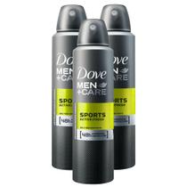 Kit 3 Desodorante Dove Men + Care Sports Active+Fresh Aerosol Antitranspirante 48h com 150ml
