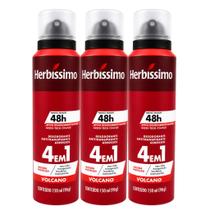 Kit 3 Desodorante Herbíssimo Care Masculino Volcano 150ml - Dana Kit 3 Desodorante Herbíssimo Care Masculino Volcano 150ml - Dana