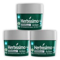Kit 3 Desodorante Herbíssimo Creme Action 55g
