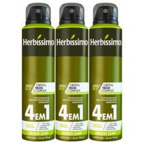Kit 3 Desodorante Masculino Herbíssimo Green Leaf 150Ml - Dana