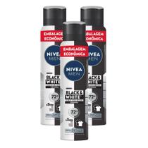Kit 3 Desodorante Nivea Men Invisible Black & White Aerosol Antitranspirante 200ml