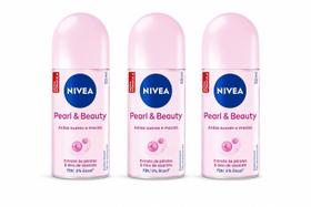 KIT 3 Desodorante Nivea Rollon Pearl Beauty Fem 50ml KIT 3 Desodorante Nivea Rollon Pearl Beauty Fem 50ml
