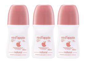 Kit 3 Desodorante Red Apple Natural Roll-on 50ml
