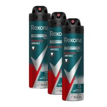 Kit 3 Desodorante Rexona Antibacterial e Invisible Masculino Aerosol Antitranspirante 72 horas 150ml