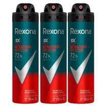 Kit 3 Desodorante Rexona Antibacterial Protection Men Aerosol Antitranspirante 72h 150ml