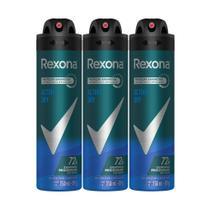 Kit 3 Desodorante Rexona Men Active Dry Aerosol Antitranspirante 72h 150ml