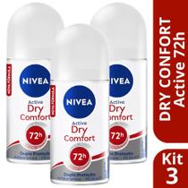 Kit 3 Desodorante Roll-On Dry Comfort Active 50ml - Nivea