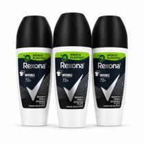 Kit 3 Desodorante Rollon Rexona Invisible 72h 50ml Kit 3 Desodorante Rollon Rexona Invisible 72h 50ml