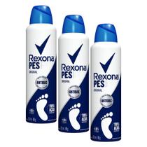 Kit 3 Desodorantes Aerosol Rexona Efficient Pés Original 153ml