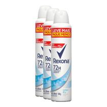 Kit 3 Desodorantes Antitranspirante Aerosol Feminino Rexona Cotton Dry 72 horas 250ml