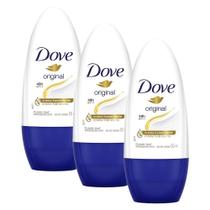 Kit 3 Desodorantes Antitranspirantes Roll-On Dove Original 50ml