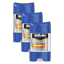 Kit 3 Desodorantes Gel Antitranspirante Gillette Hydra Gel Vitamina E 82g