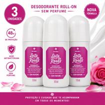Kit 3 Desodorantes Leite de Rosas Roll on Sem Perfume 50ml Kit 3 Desodorantes Leite de Rosas Roll on Sem Perfume 50ml