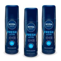 Kit 3 Desodorantes Masculino Spray Fresh Active 24h 90ml - Nivea