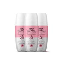 Kit 3 Desodorantes Roll-on Clareador Rosa Selvagem Frutas Vermelhas 85ml