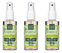 Kit 3 Desodorantes Spray Sem Aluminio Melaleuca E Toranja 120ml Boni Natural
