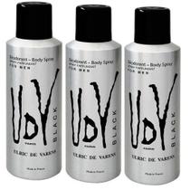 Kit 3 Desodorantes Udv Black Masculino 200Ml