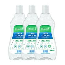 Kit 3 Detergente Hipoalergênico Vinagreen 500ml Alto Rendimento Alto Rendimento Limpeza De Utensílios Panela Prato Fogão Desengordurante Uso Diário