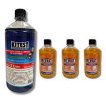 Kit 3 Detergentes P/ Limpeza Kitest + 1 Fluído 1l Kitest