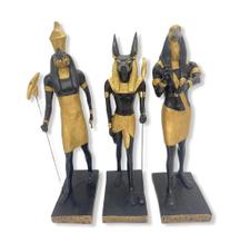Kit 3 Deuses Egípcios Anubis, Horus E Thot Em Resina 30 Cm - Bialluz Presentes
