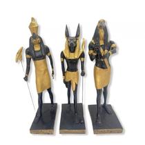 Kit 3 Deuses egípcios Anúbis, Hórus e Thot em Resina 30 cm - Bialluz