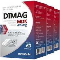Kit 3 Di Magnésio Malato Vitamina K2 Vitamina D Dimag MDK 400mg Maxinutri