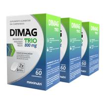 Kit 3 Dimag Trio Magnésio Bisglicinato Taurato e Malato 60 Caps Maxinutri