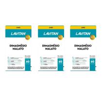 Kit 3 Dimagnésio Malato 3x60 comprimidos Lavitan Cimed Especificação Sabor:Sem Sabor Kit 3 Dimagnésio Malato 3x60 comprimidos Lavitan Cimed Especificação Sabor:Sem Sabor